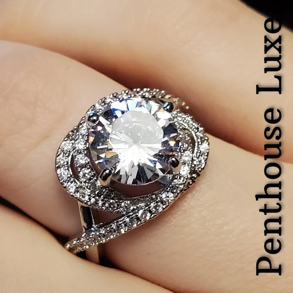 ALMOST GONE! 🔥CLEARANCE Galaxy Vortex Brilliant Cut Diamond Silver Ring - Picture 4 of 6